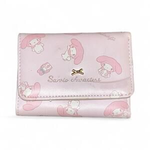 Sanrio My Melody tri-fold wallet kiss lock coin compartment pink NICE!!